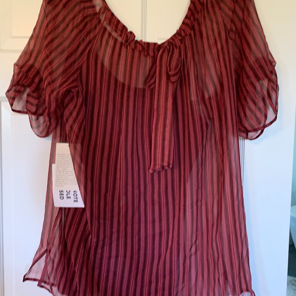 Worth Chiffon Tie Neck Blouse With Cami NWT